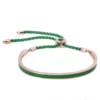 กำไลข้อมือชุบทองชมพู18K ประดับคริสตัล สวารอฟสกี้ สีเขียว