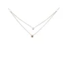 สร้อยคอทอง18K ประดับเพชรสีน้ำตาล และเพชร ดีไซน์ 2 ชั้น
