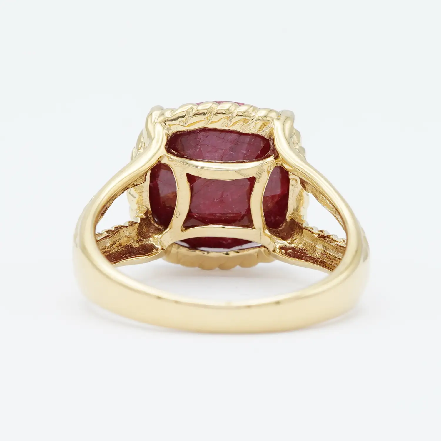 แหวนเงิน925 ชุบทอง18K ประดับคอรันดัมสีแดง - Image 4