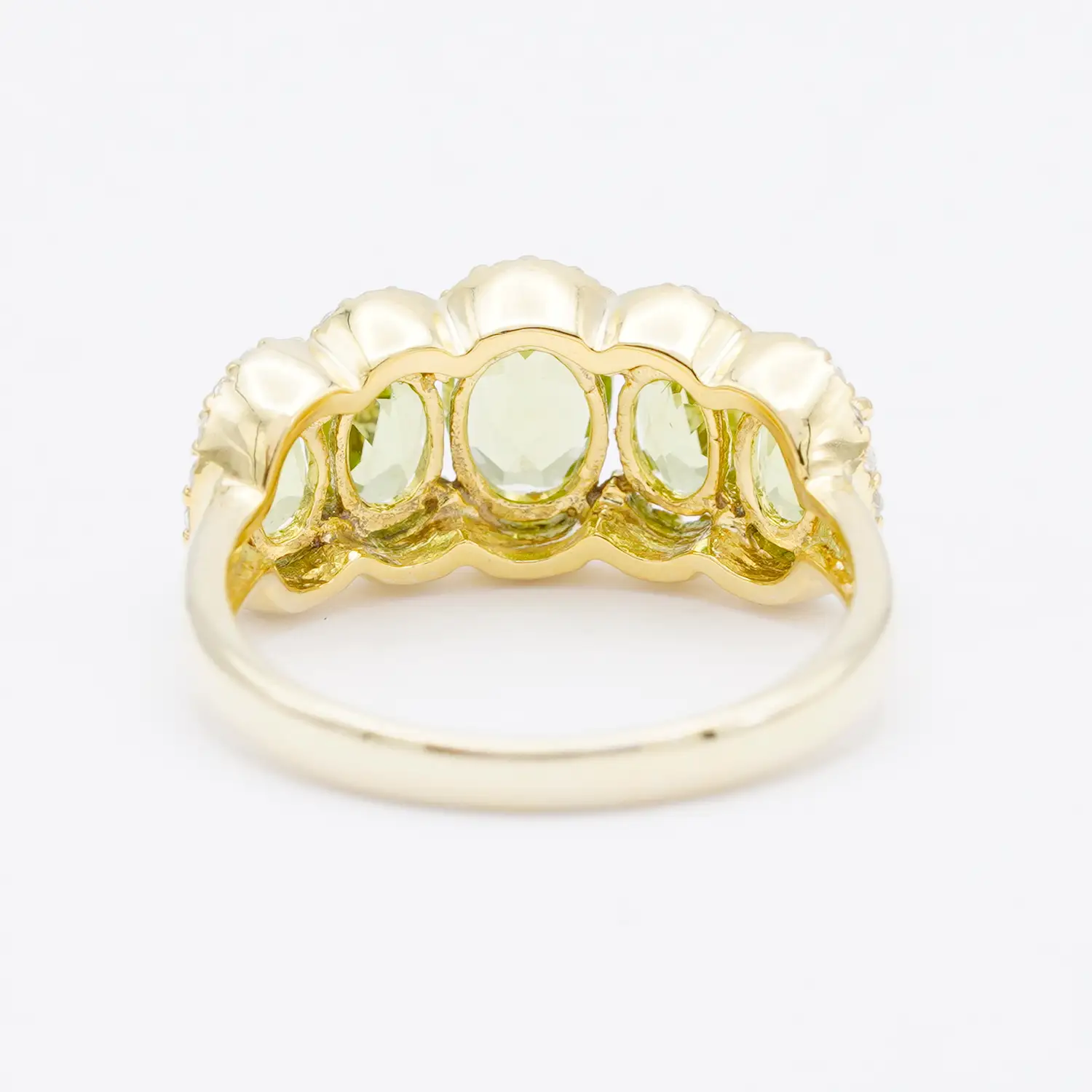 แหวนเงิน925 ชุบทอง18K ประดับเพริดอต และโทแพซสีขาว - Image 4