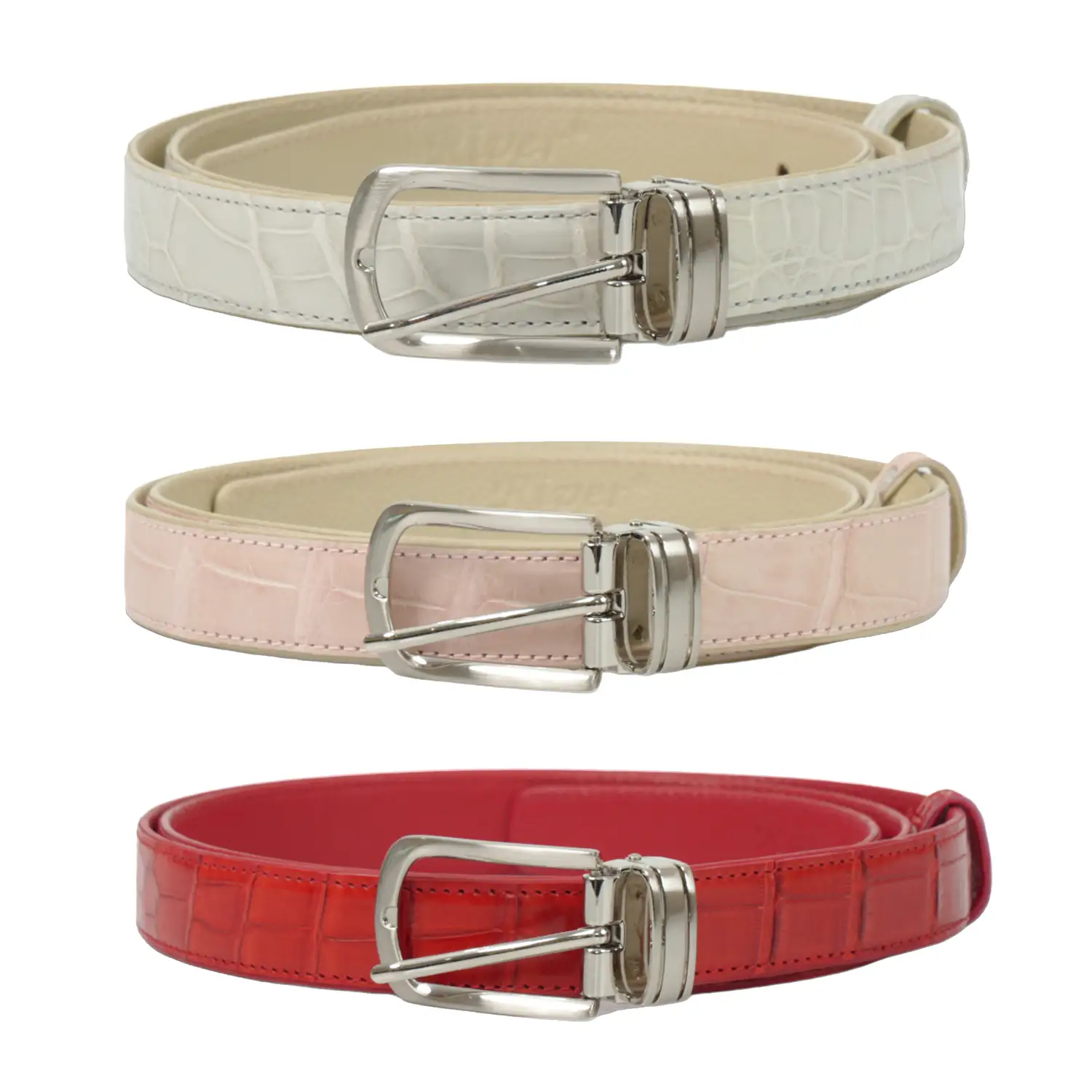 รีเวอร์ เข็มขัดหนังท้องจระเข้ Lady Croc Belt