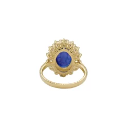 กลิทซ์ จิวเวล แหวนเงิน925 ชุบทอง18K ประดับไพลิน และเซอร์คอนสีขาว - Image 4