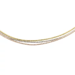 ชาริเตส สร้อยคอเงิน925  ชุบทอง18K ดีไซน์ 3 สี