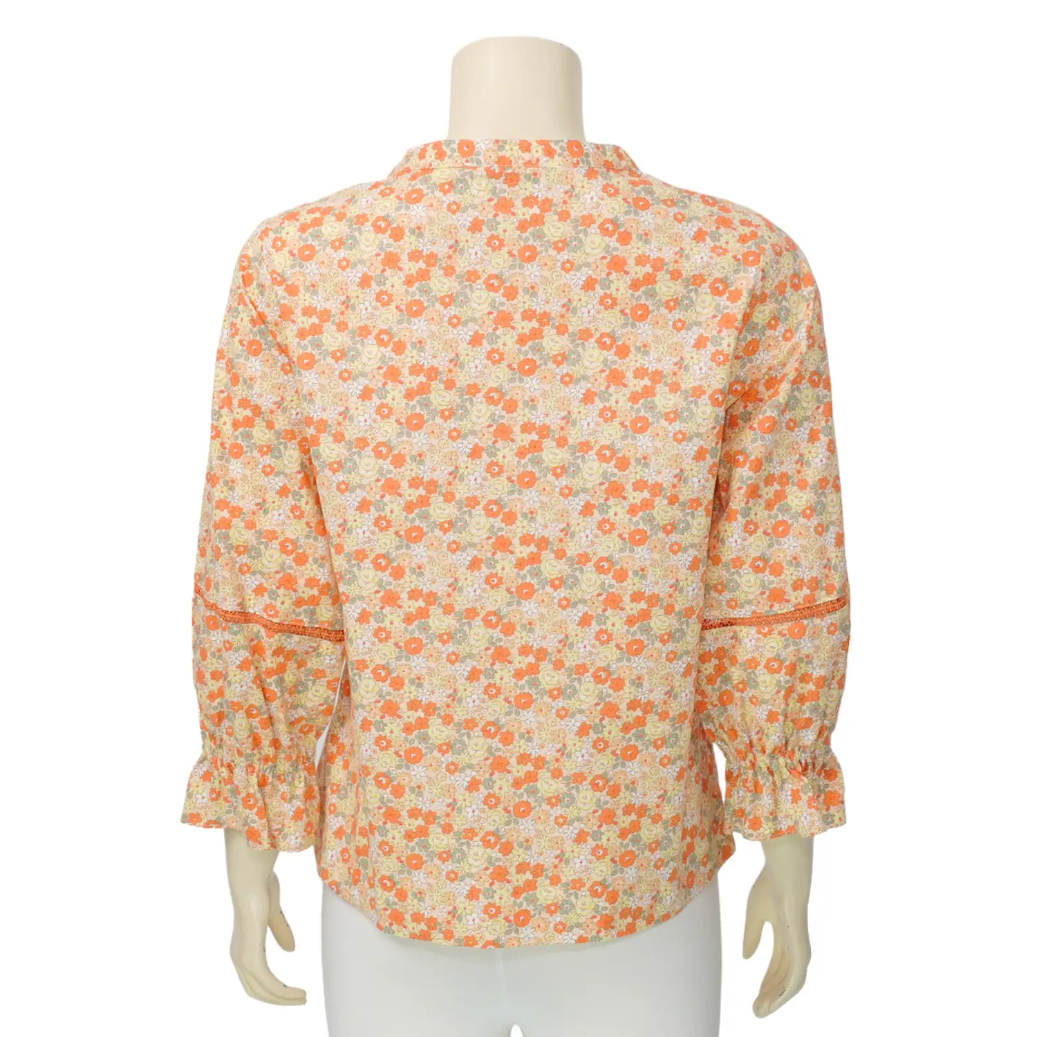 มินนะ เสื้อคอจีน แขนพองยาว 5 ส่วน ผ้าคอตตอน พิมพ์ลายดอกไม้ - Image 3