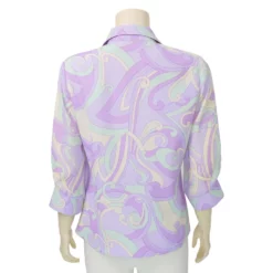 มิกิโกะ เสื้อเชิ้ตแขน 3 ส่วน สีม่วงพาสเทลMIKIKO - Image 3