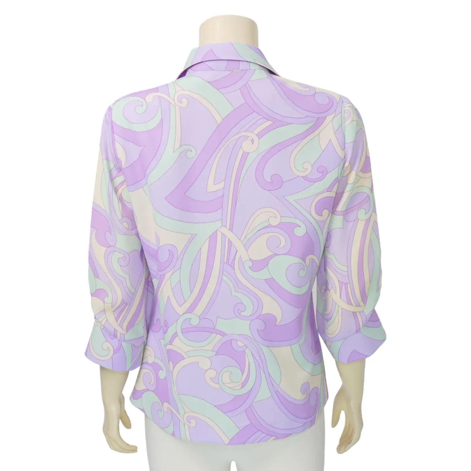 มิกิโกะ เสื้อเชิ้ตแขน 3 ส่วน สีม่วงพาสเทลMIKIKO - Image 3