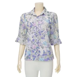 มิกิโกะ เสื้อเชิ้ตแขน 3 ส่วน ลายฟลอรัล