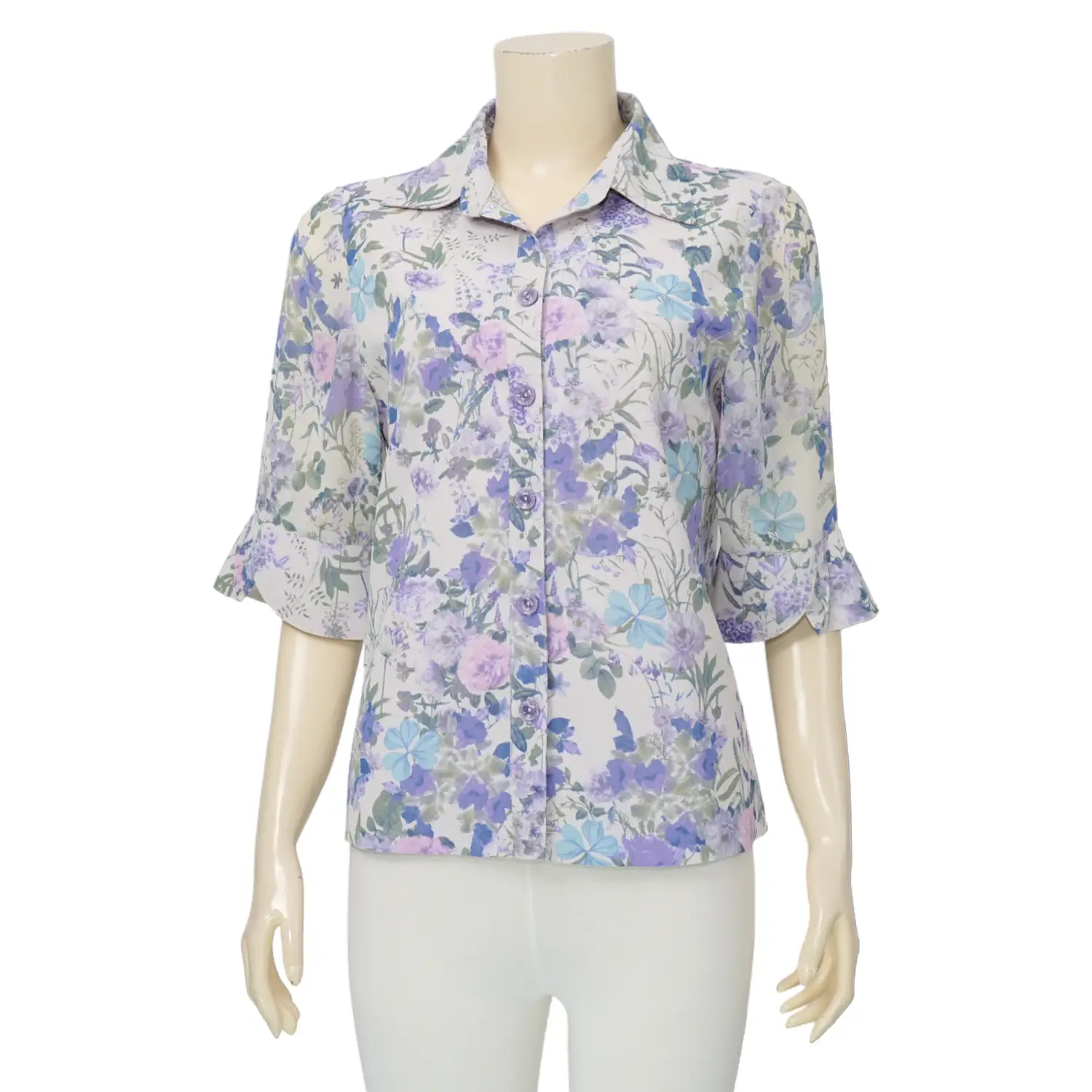 มิกิโกะ เสื้อเชิ้ตแขน 3 ส่วน ลายฟลอรัล