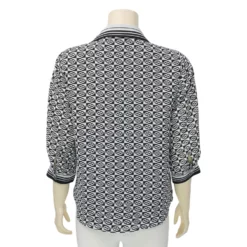 มิกิโกะ เสื้อเชิ้ต แขน 3 ส่วน ผ้าชีฟองพิมพ์ลายทาง - Image 3