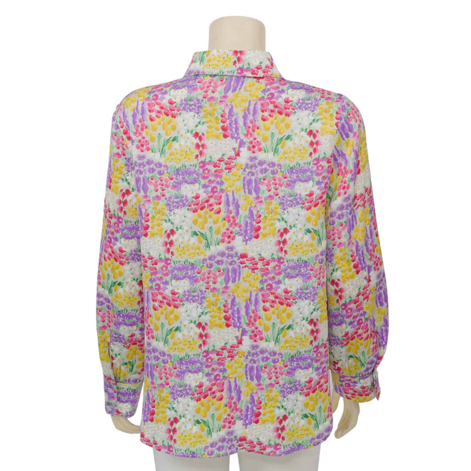 เบคกี้ รัสเซล เสื้อเชิ้ต แขนยาว ทรงแขนพอง ผ้าซาติน ลายฟลอรัล - Image 3