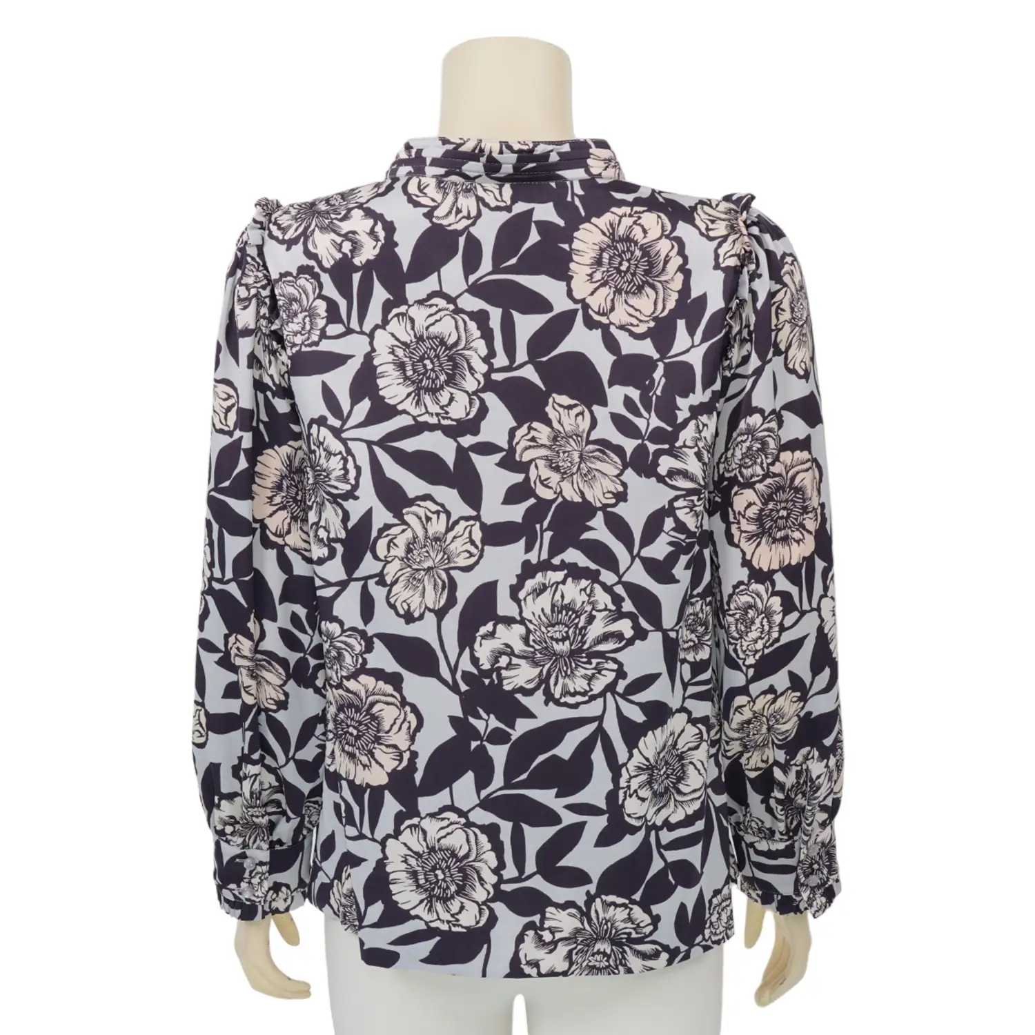 เบคกี้ รัสเซล เสื้อคอตั้ง แต่งเกล็ดรอบคอ แขนยาว แต่งระบาย ผ้าซาติน - Image 3