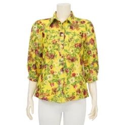 อาลิย่า เสื้อเชิ้ต แขน 3 ส่วน  ผ้าลูกไม้ราเชล ลายฟลอรัล - Image 3