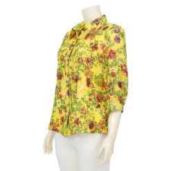 อาลิย่า เสื้อเชิ้ต แขน 3 ส่วน  ผ้าลูกไม้ราเชล ลายฟลอรัล - Image 4