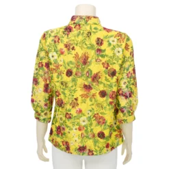 อาลิย่า เสื้อเชิ้ต แขน 3 ส่วน  ผ้าลูกไม้ราเชล ลายฟลอรัล - Image 5