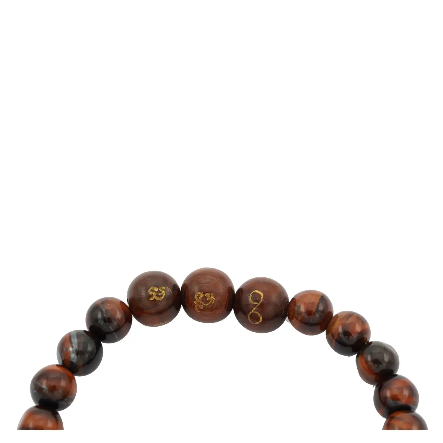 สร้อยข้อมือแก้วตาเสือสีแดง พร้อมส่วนตกแต่งพญาครุฑ และลูกปัดลงอักขระมงคล - Image 4