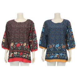จิณณ์ณิชา ซิกเนเจอร์ เสื้อเบลาส์คอกลม แขนยาว ลาย Garden