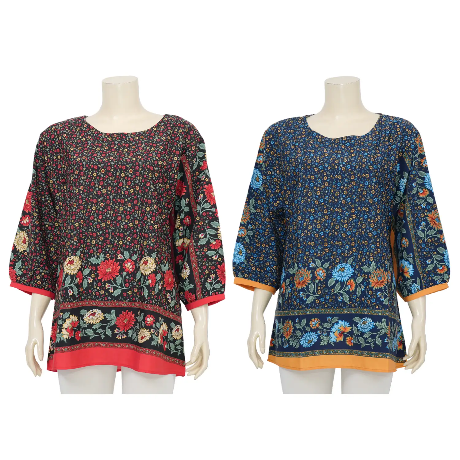 จิณณ์ณิชา ซิกเนเจอร์ เสื้อเบลาส์คอกลม แขนยาว ลาย Garden