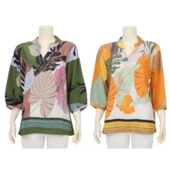 จิณณ์ณิชา ซิกเนเจอร์ เสื้อเบลาส์คอตั้ง แขนยาว  ลาย The Road to Spring