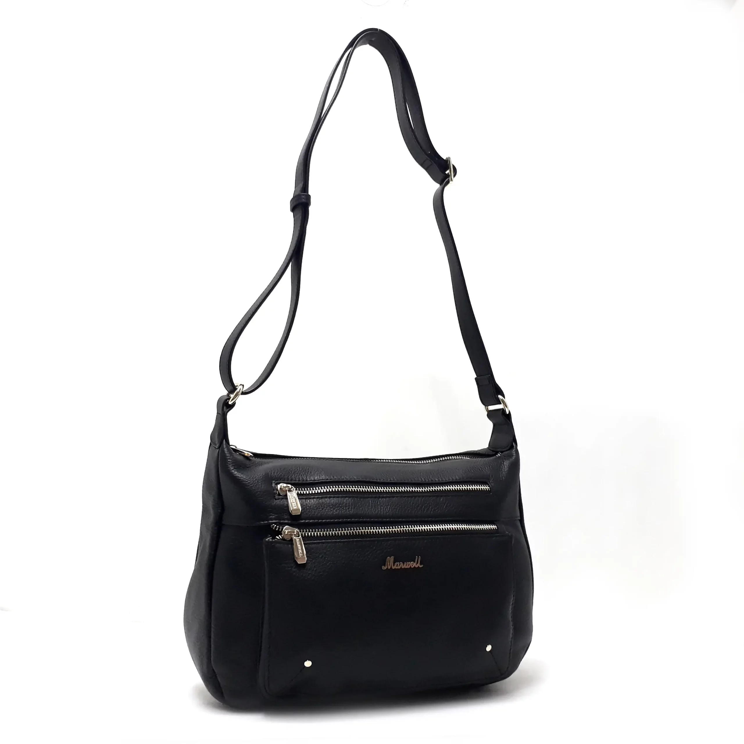 มาร์เวล กระเป๋าสะพาย Crossbody หนังวัวปั๊มลายลิ้นจี่ใหญ่ - Image 4