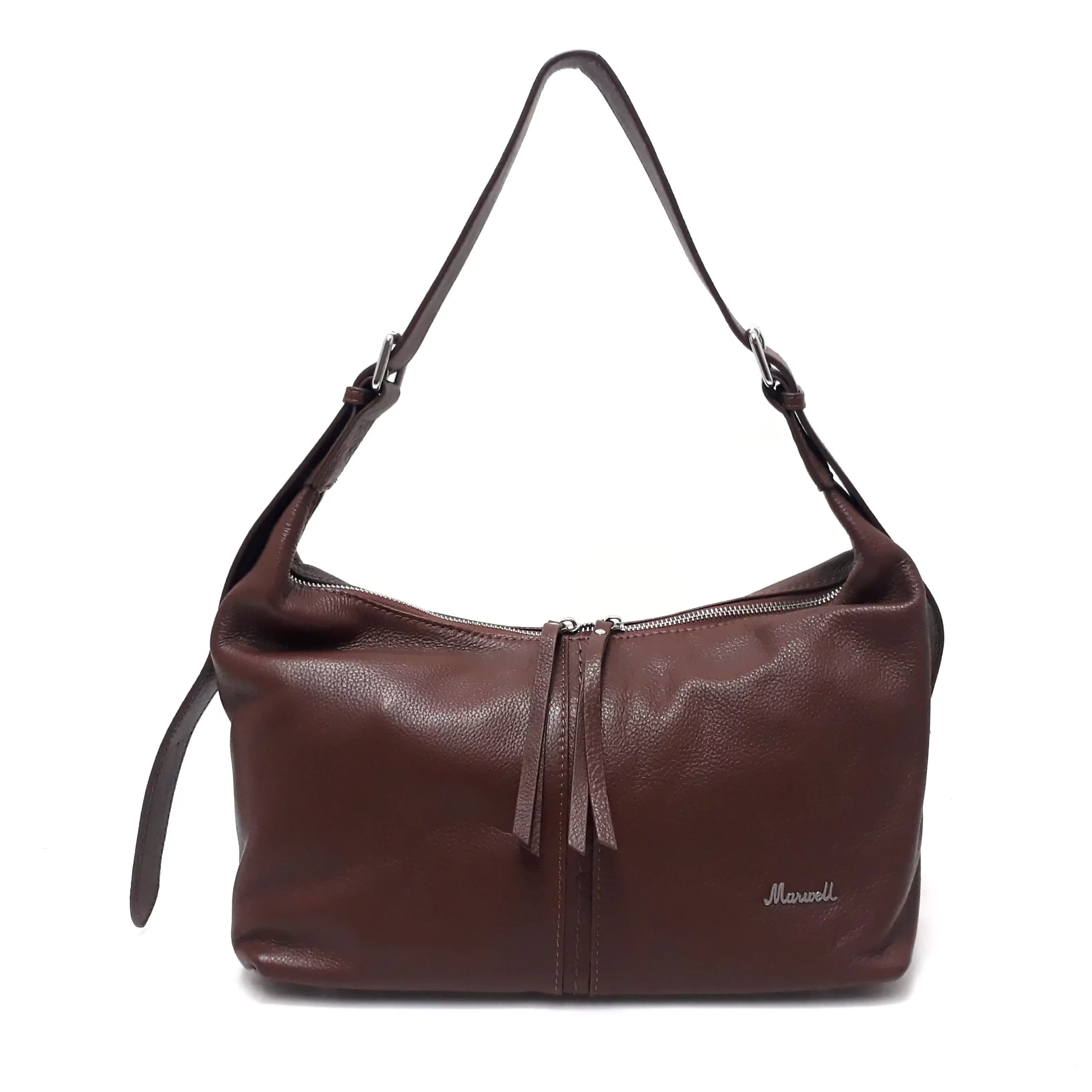 มาร์เวล กระเป๋าสะพายหนังวัว ปั๊มลายลิ้นจี่ใหญ่ ดีไซน์ Pouch Bag - Image 3