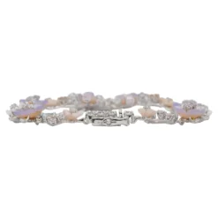 เกรซ ออฟ อาร์ต สร้อยข้อมือเงิน925 ประดับเปลือกหอยมุก รูปดอกซากุระและเพชร CZ - Image 3