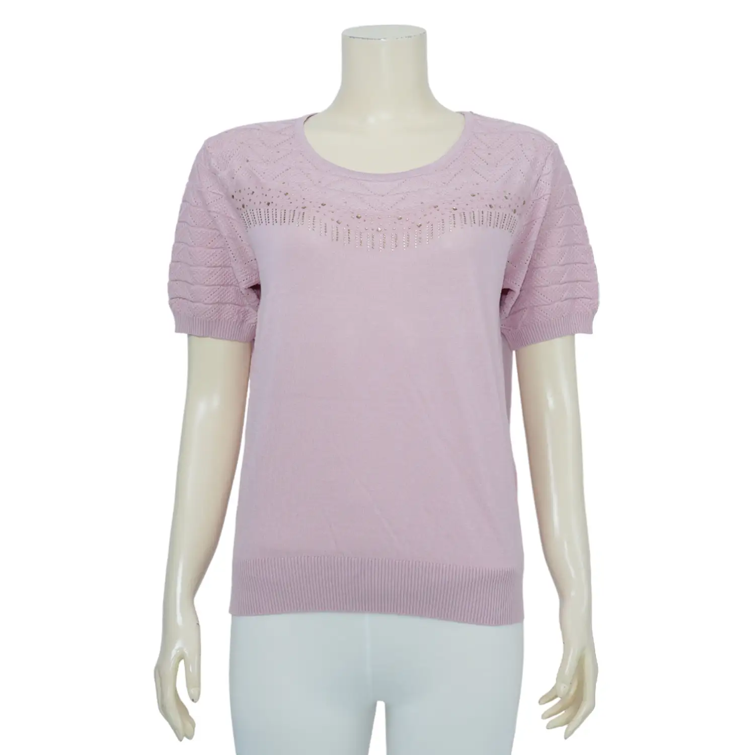 ลลินา เสื้อไหมพรมซิลค์พรีเมียม คอกลม แต่งคริสตัล - Image 4
