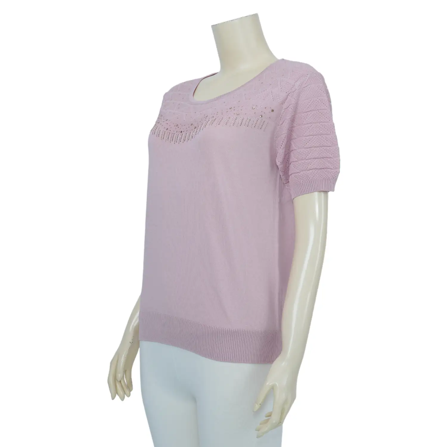 ลลินา เสื้อไหมพรมซิลค์พรีเมียม คอกลม แต่งคริสตัล - Image 5
