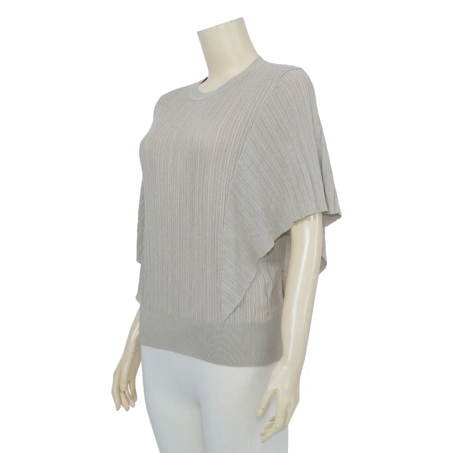 ลลินา เสื้อคอกลม แขนปีกค้างคาว ผ้าซิลค์เนื้อไหมอัดพลีท - Image 3