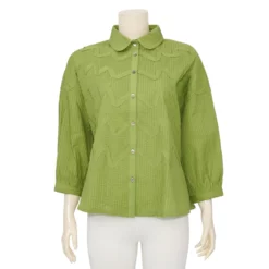 แอลลี่ เสื้อคอบัว แขน 3 ส่วน ลายซิกแซก - Image 3