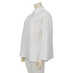 แอลลี่ เสื้อคอตั้ง แขนยาว สาบหน้าแต่งระบาย - Image 2