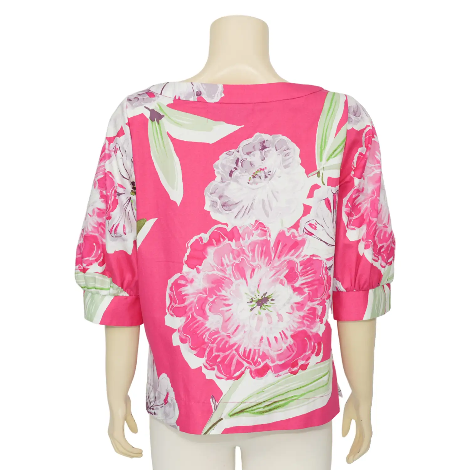 เอ๊ะ จัง เสื้อเบลาส์คอปาด แขน 3 ส่วน ลายฟลอรัล - Image 3