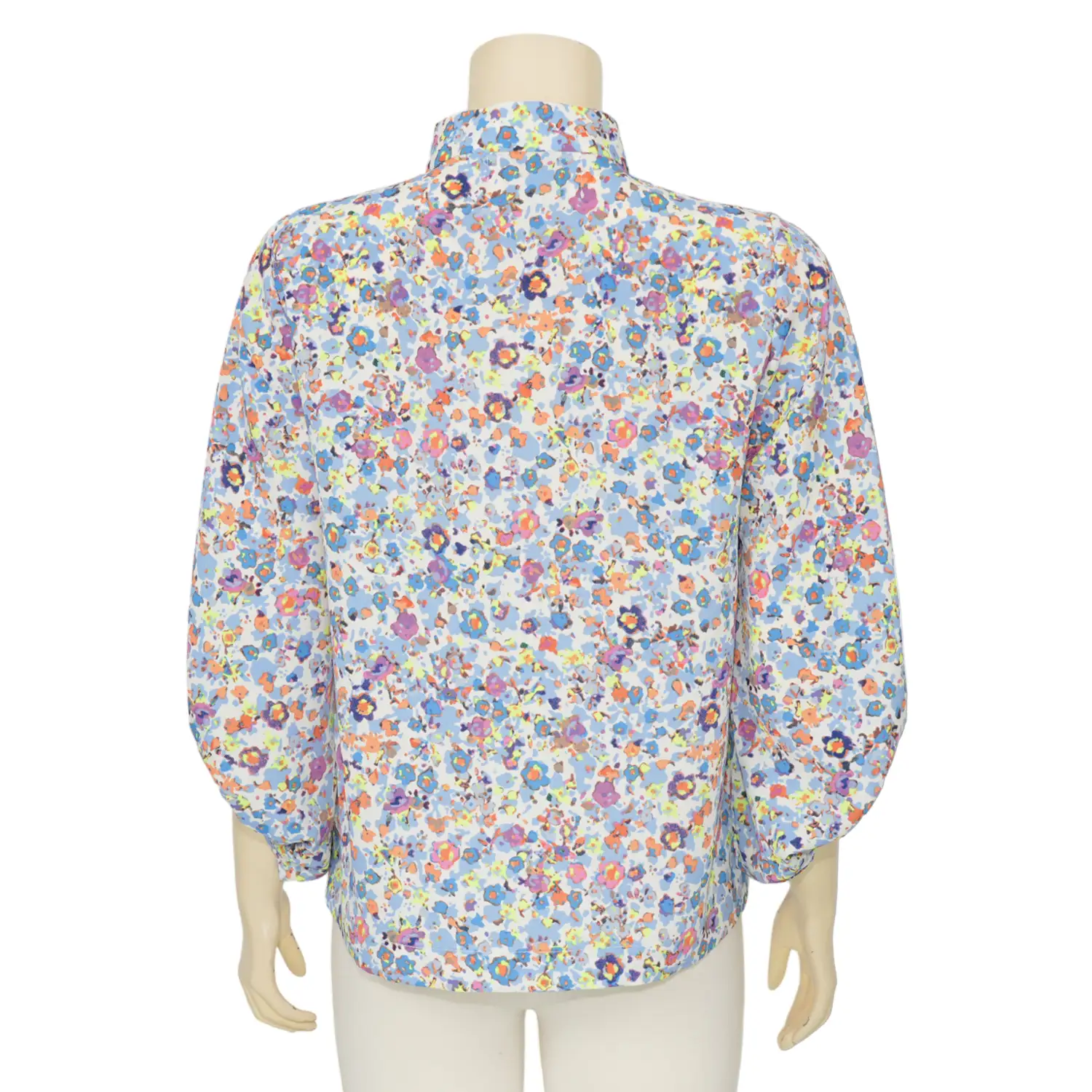 เอ๊ะ จัง เสื้อคอตั้ง แต่งโบ แขน 3 ส่วน ดีไซน์แขนบอลลูน ผ้าชีฟองด๊อบบี้ - Image 3