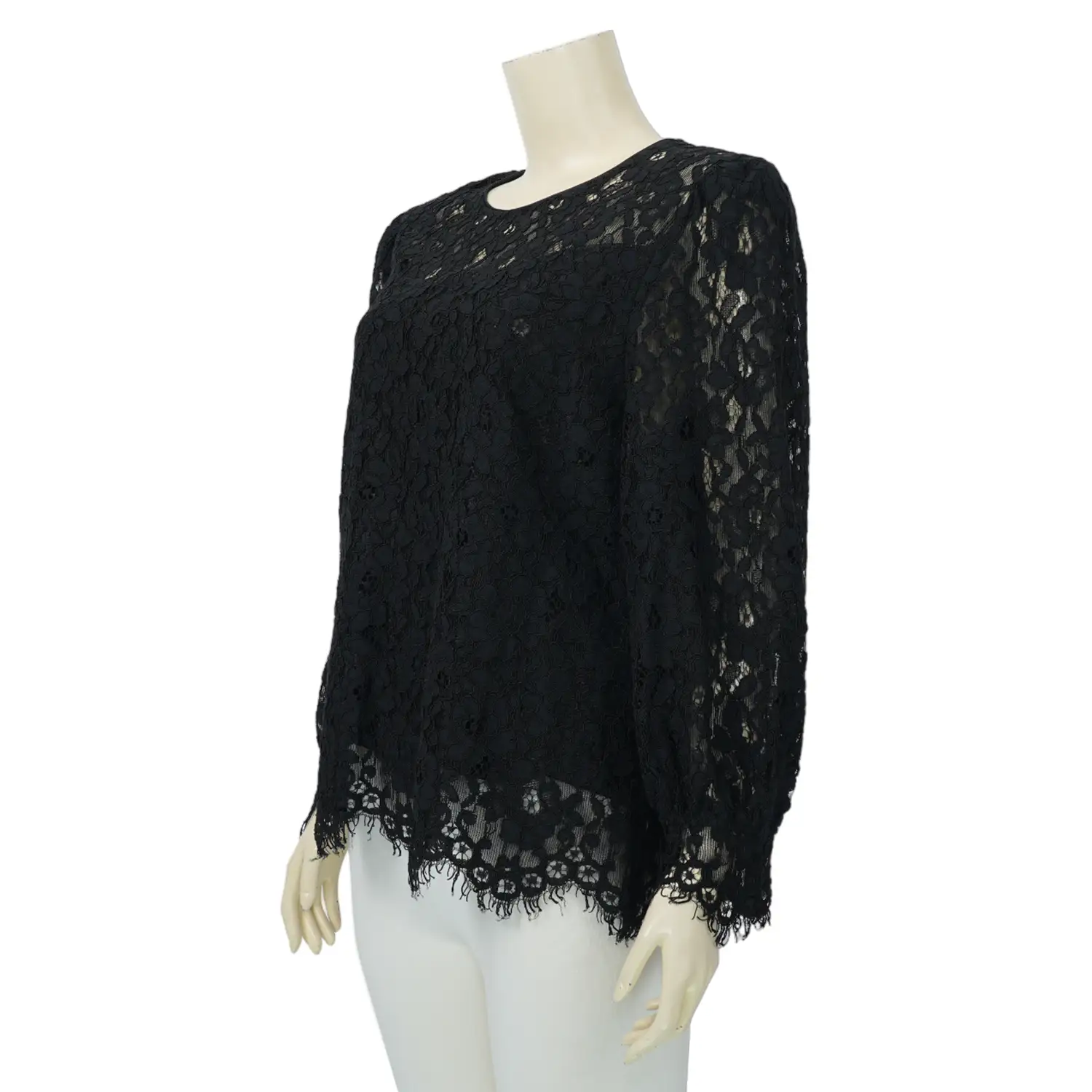 เบคกี้ รัสเซล เสื้อเบลาส์คอกลม แขนพองยาว 5 ส่วน ผ้าลูกไม้เรยอน - Image 2