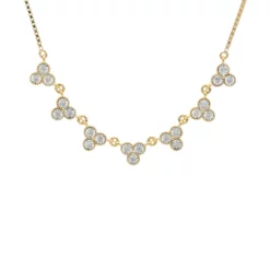 ยูนีช สร้อยคอเงิน925 ชุบทอง14K ประดับเพชรสีขาว ดีไซน์ The Tiara - Image 2