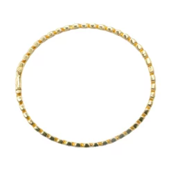 ยูนีช กำไลข้อมือเงิน925 ชุบทอง14K ประดับเพชรสีขาว ดีไซน์ใบมะกอก - Image 4