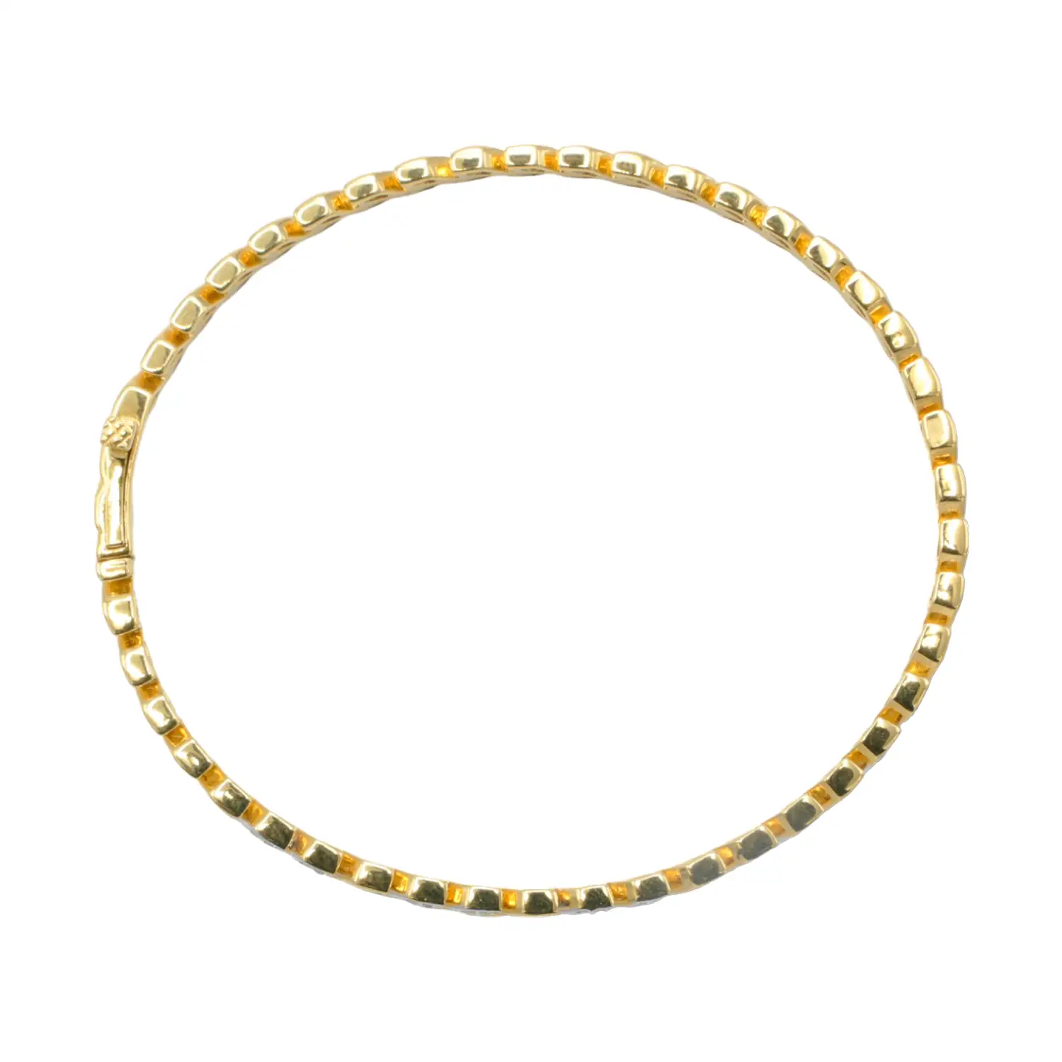 ยูนีช กำไลข้อมือเงิน925 ชุบทอง14K ประดับเพชรสีขาว ดีไซน์ใบมะกอก - Image 4