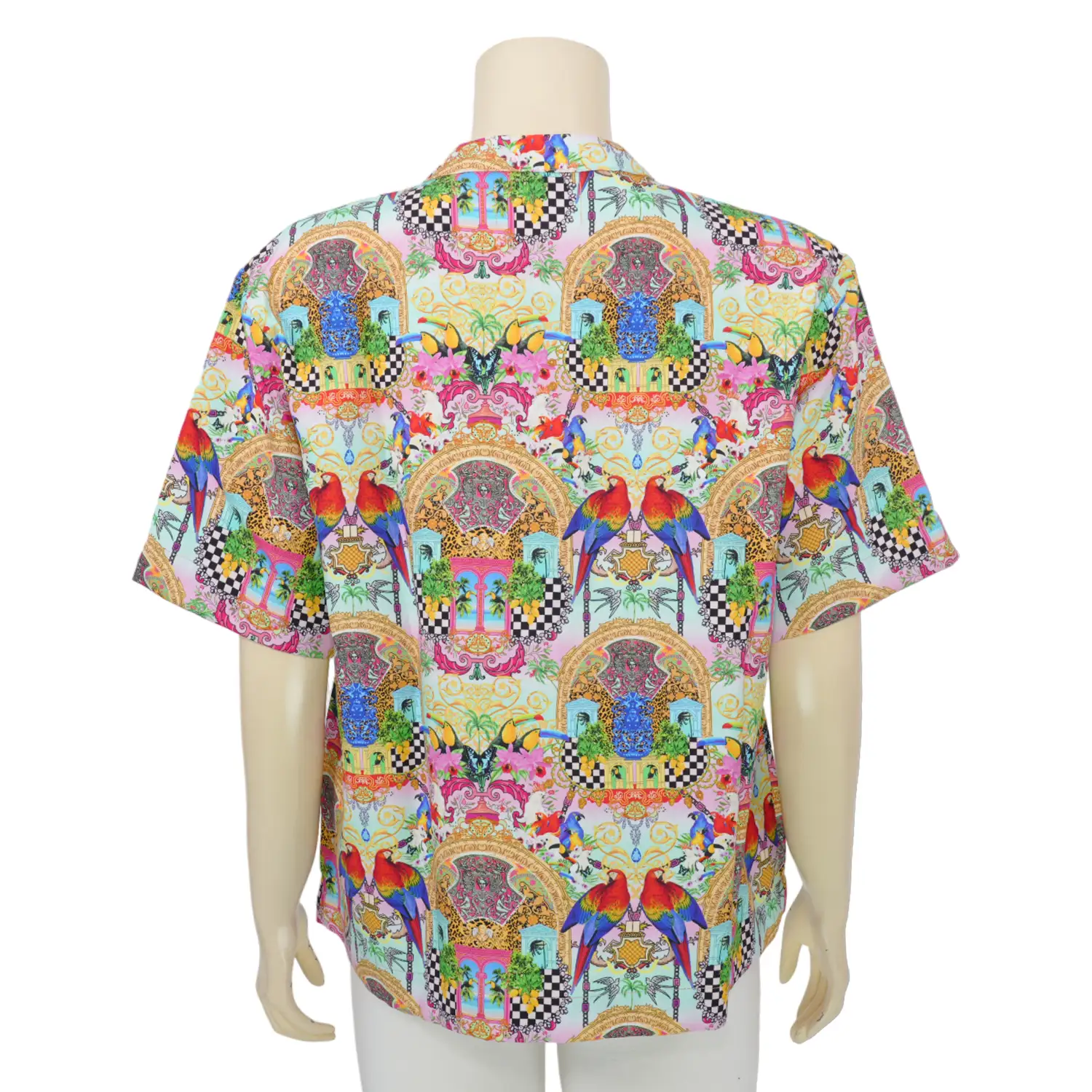 เดอะ มูเซียม คอลเลคชั่น เสื้อเบลาส์คอจีน แขนสั้น ผ้าเรยอง ลายแวร์ซาย - Image 3