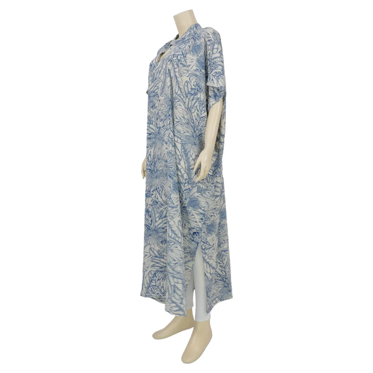 จิณณ์ณิชา ซิกเนเจอร์ เดรสคอจีน แขนสั้น ลาย Princess Luxury Indigo - Image 2