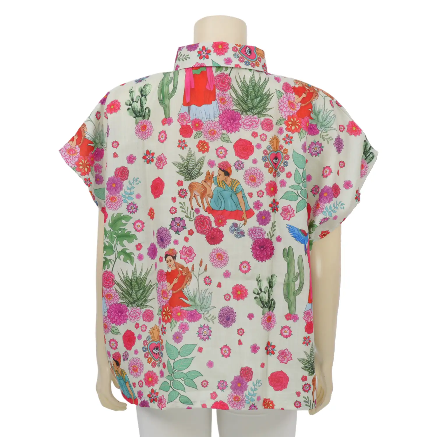 จิณณ์ณิชา ซิกเนเจอร์ เสื้อเชิ้ต แขนสั้น ผ้าไหมอินเดียผสม ลาย The Blooming - Image 3