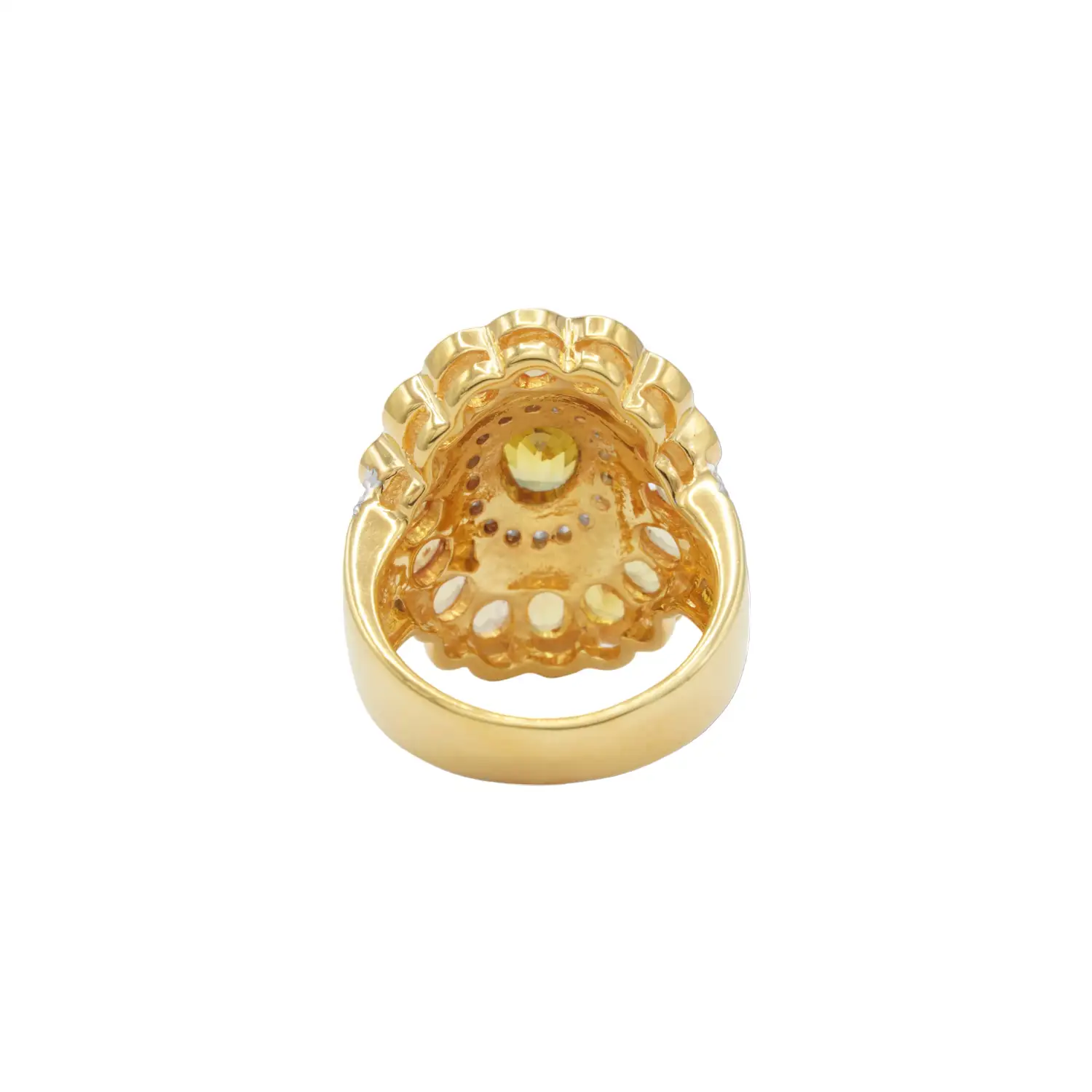 เนตรไอริน แหวนเงิน925 ชุบทอง18K ประดับบุษราคัม และโทแพซสีขาว - Image 4