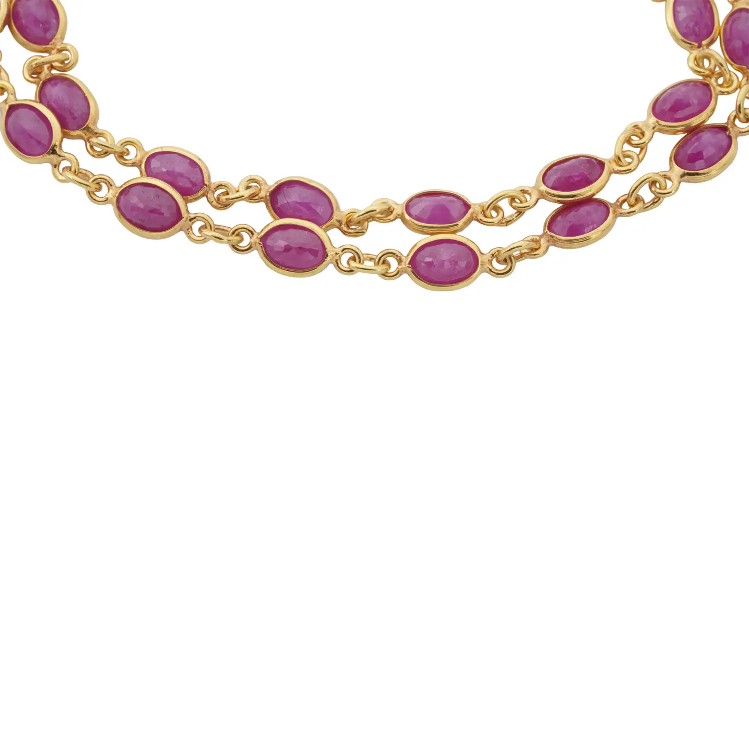 เนตรไอริน สร้อยข้อมือเงิน925 ชุบทอง18K ประดับทับทิม - Image 3
