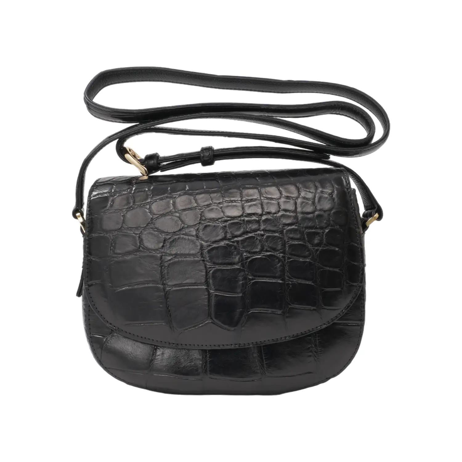 รีเวอร์ กระเป๋าสะพาย หนังท้องจระเข้ ดีไซน์ Saddle Bag