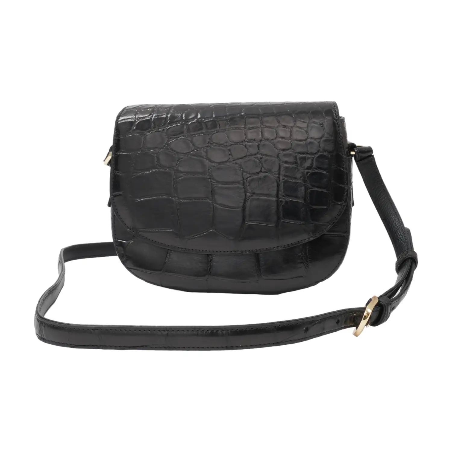 รีเวอร์ กระเป๋าสะพาย หนังท้องจระเข้ ดีไซน์ Saddle Bag - Image 2