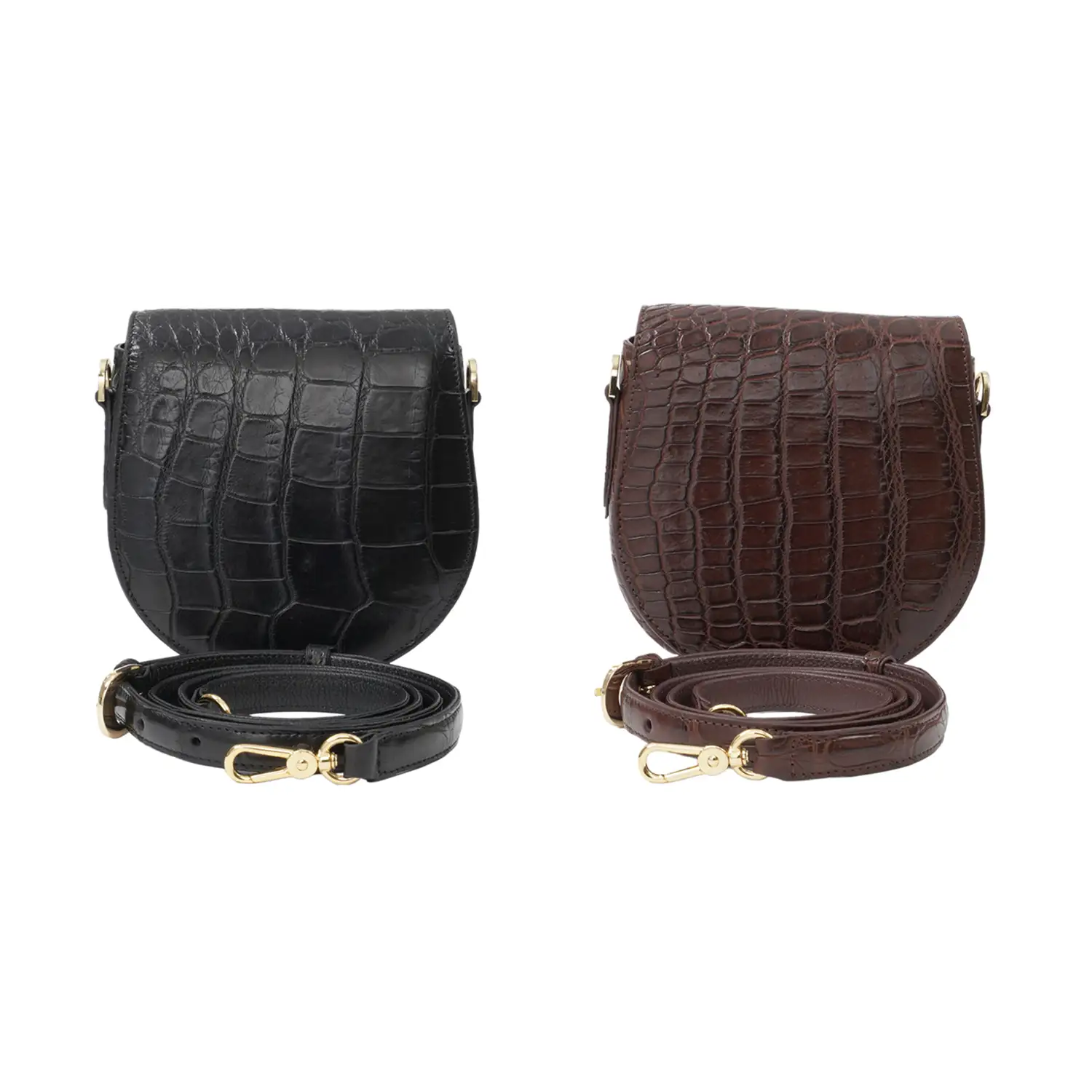 รีเวอร์ กระเป๋าสะพาย หนังท้องจระเข้ ดีไซน์ Saddle Bag ใบเล็ก