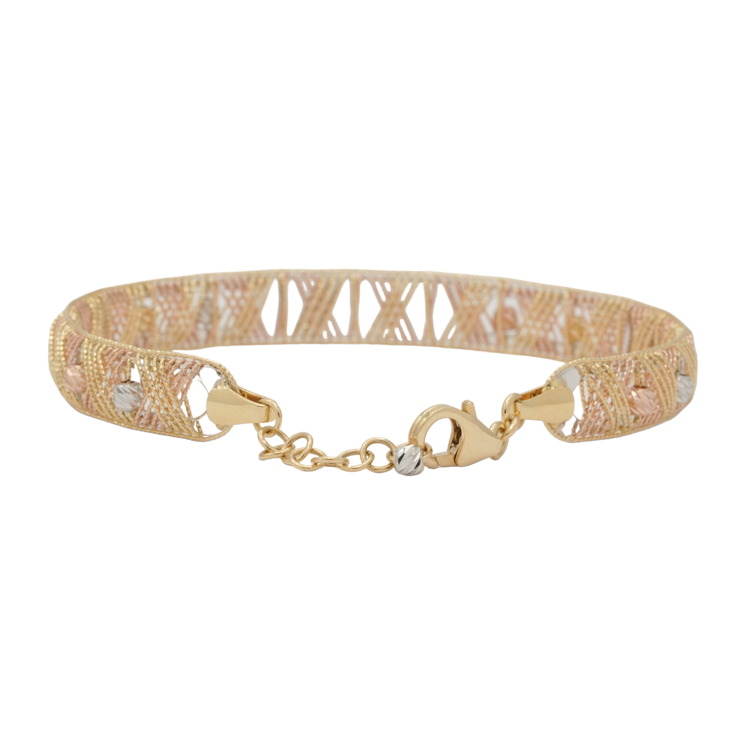 วิเซนซ่า โกลด์ กำไลข้อมือทอง18K ดีไซน์ 3 กษัตริย์ ลายลูกบอลแฟนซี - Image 3
