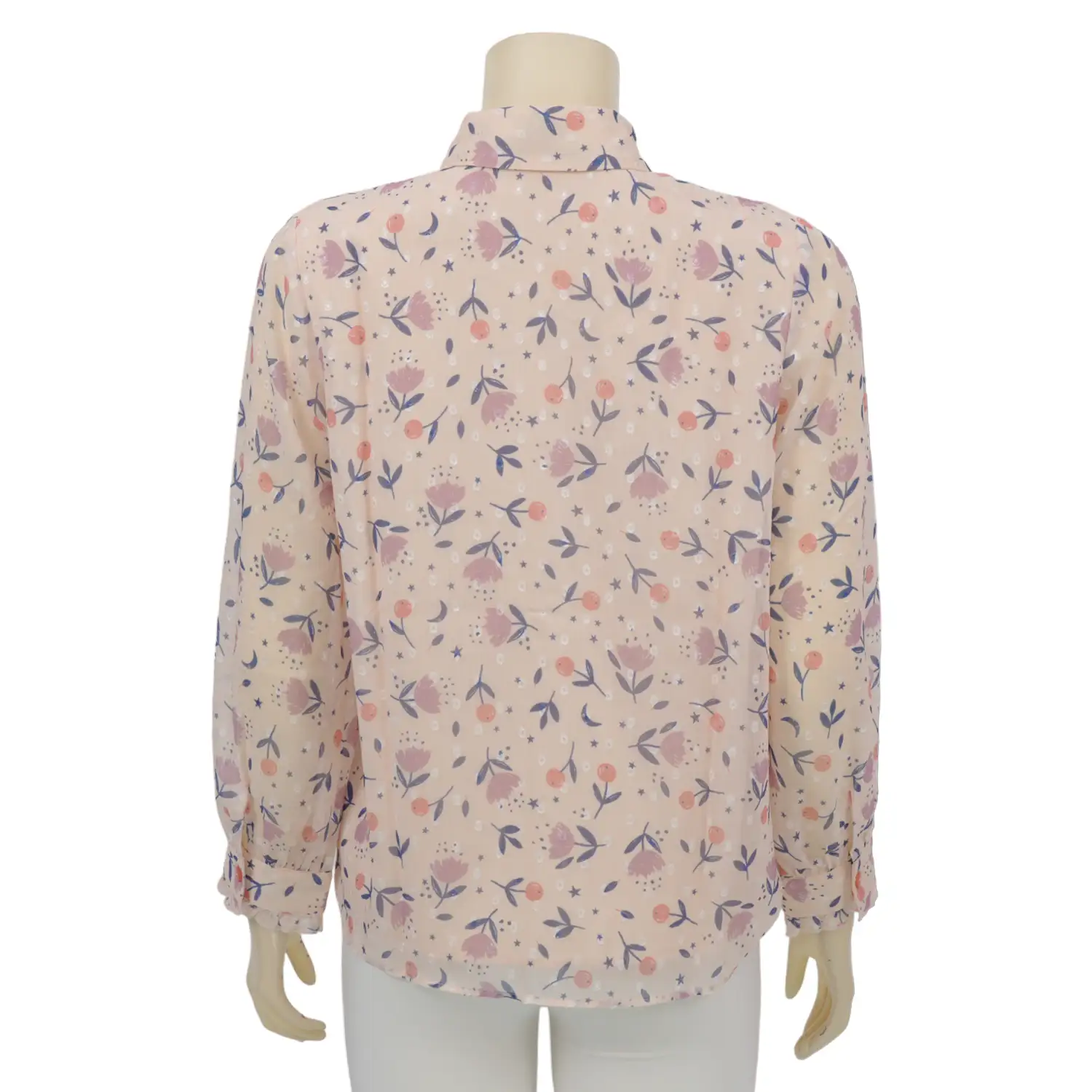 มิกซ์ เซลฟ์ เสื้อเชิ้ต แขนยาว ผ้าชีฟองลายดอกไม้ - Image 3