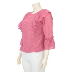 มินนะ เสื้อเบลาส์คอกลม ปลายแขนกระดิ่ง ผ้าชีฟองอุรากิรี่ - Image 2