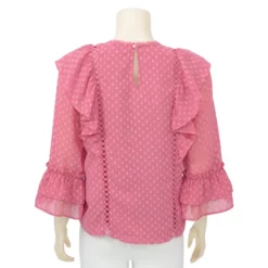 มินนะ เสื้อเบลาส์คอกลม ปลายแขนกระดิ่ง ผ้าชีฟองอุรากิรี่ - Image 3