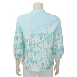 มินนะ เสื้อเบลาส์คอจีน แขนพองยาว 5 ส่วน พิมพ์ลายทุ่งดอกเดซี่ - Image 3
