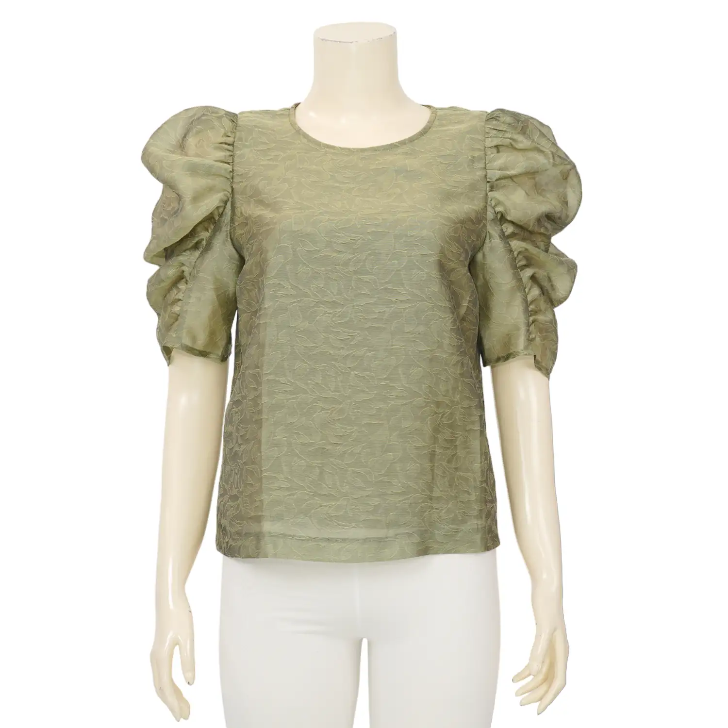แอล บูทีค เสื้อเบลาส์คอกลม แขนพองยาว 3 ส่วน - Image 3